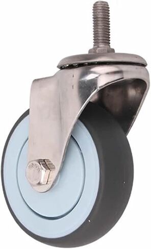 304 Stainless Steel Casters Wheels 3 4 5 Inch Soft Rubber Tread No Rust Wheel 1Pcs(Flat Universal,4 inch) in Saudi Arabia