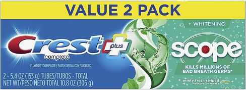 Crest Plus Scope معجون أسنان تبييض كامل ، Minty Fresh ، 5.4 أوقية in Kuwait