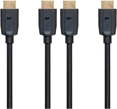 Monoprice 8K Ultra High Speed HDMI Cable - HDMI 2.1, 8K@60Hz, 4K@120Hz, 48Gbps, HDR, VRR, 15ft, Black in Kuwait