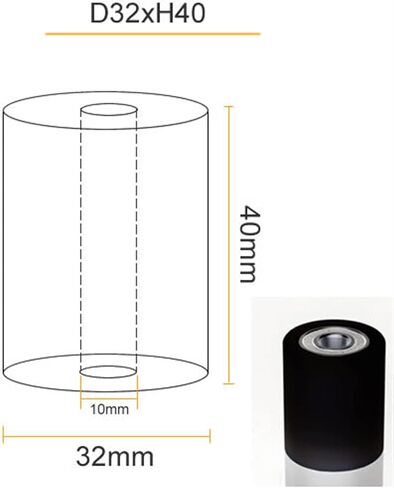 Black Bearing Wheel Diameter 32mm Hole 10mm Pulley Mute Guide Wheel Double Bearing 1Pcs(32x40) in Saudi Arabia