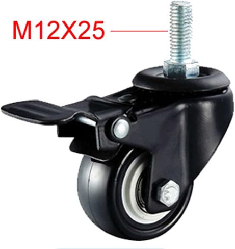 عجلات PU مع عجلة الفرامل برغي الرصاص M10x25mm كتم الصوت القابلة للارتداء 2pcs (بدون فرامل X M8) in Saudi Arabia