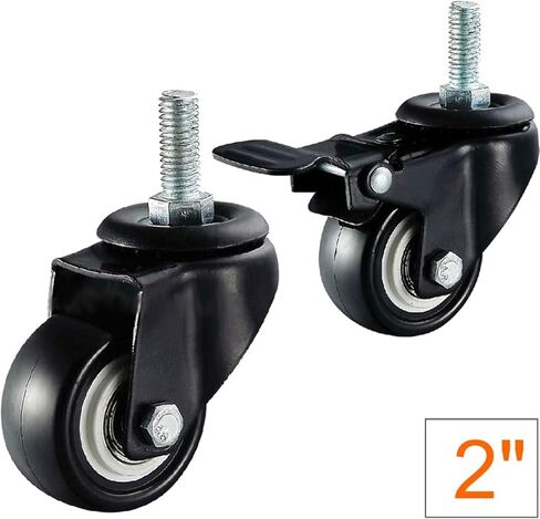 عجلات PU مع عجلة الفرامل برغي الرصاص M10x25mm كتم الصوت القابلة للارتداء 2pcs (بدون فرامل X M8) in Saudi Arabia
