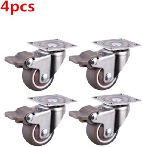 4Pcs Furniture Casters Wheels Soft Rubber Swivel Caster Silver Roller Wheel(C,1.0 inch) in Saudi Arabia
