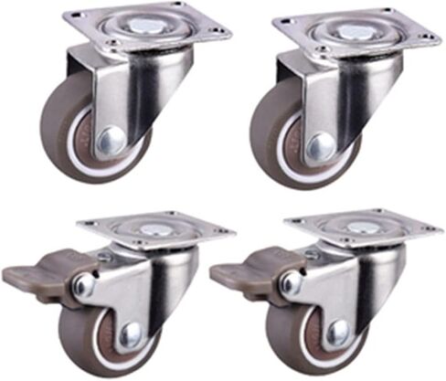 4Pcs Furniture Casters Wheels Soft Rubber Swivel Caster Silver Roller Wheel(C,1.0 inch) in Saudi Arabia