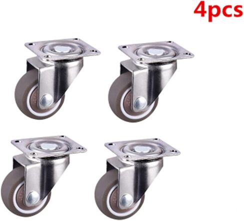 4Pcs Furniture Casters Wheels Soft Rubber Swivel Caster Silver Roller Wheel(C,1.0 inch) in Saudi Arabia