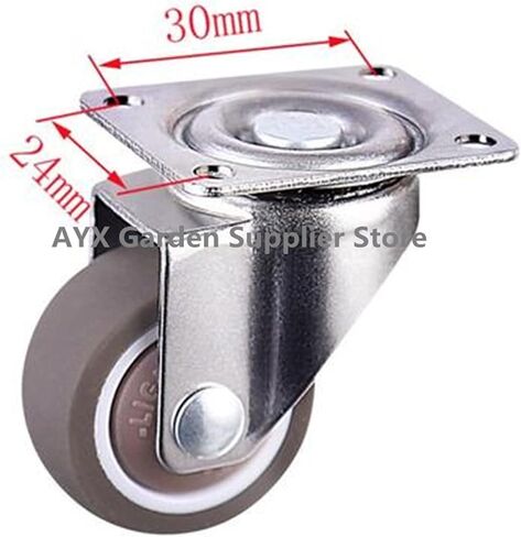 4Pcs Furniture Casters Wheels Soft Rubber Swivel Caster Silver Roller Wheel(C,1.0 inch) in Saudi Arabia