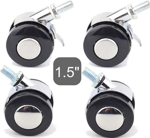 1.5-inch Furniture Wheels Casters M8x15mm Screws Desk with No Brake Furniture Hardware 4Pcs in Saudi Arabia
