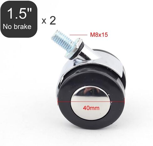 1.5-inch Furniture Wheels Casters M8x15mm Screws Desk with No Brake Furniture Hardware 4Pcs in Saudi Arabia