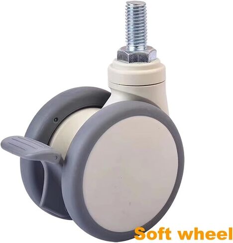 Instrument Casters Whith Wheels Super Sound-Off Soft Wheel Tread with Bearings 2Pcs(Brake x2,4 inch) in Saudi Arabia