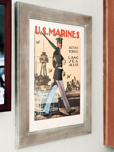 Gov't Issue Prints Company G.I. المطبوعات عن طريق الأرض أو البحر أو مشاة البحرية الأمريكية لتجنيد الطباعة - ملصق USMC Historic WW2 - 12 "x16" in Saudi Arabia