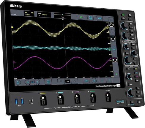 High Resolution Oscilloscope with 4 Channels MHO3-3504 Digital Storage Oscilloscope 14-inch Integrated Touch Screen 3GSa/s Sampling Rate 350Mhz Bandwidth ＜80μVrms Low Noise (12 Bit） in Kuwait