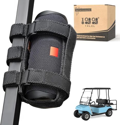 10L0L Speaker Mount for Golf Cart,Portable Speaker Holder with Adjustable Strap Fit Bluetooth Wireless Speakers Secure onto Golf Cart/Bike/Beach Umbrella/Boat,Black in Kuwait