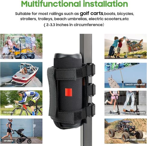 10L0L Speaker Mount for Golf Cart,Portable Speaker Holder with Adjustable Strap Fit Bluetooth Wireless Speakers Secure onto Golf Cart/Bike/Beach Umbrella/Boat,Black in Kuwait