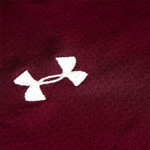 Under Armour Mens Stock TOLI Lacrosse Practice Short (US, Alpha, Medium, Regular, Regular, Maroon White) in Saudi Arabia