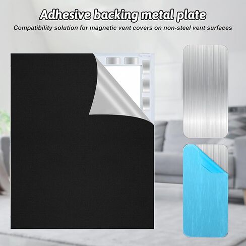 24 Pcs Adhesive Metal Plates for Magnetic Mounts Rectangular Iron Strips with Adhesive Backing Replacement Magnetic Strips for Magnets on Non-Steel Vents in Kuwait