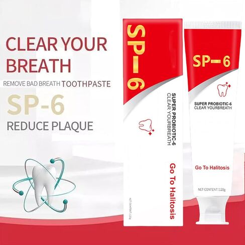 Super Probiotic Sp-6 Toothpaste,whitens Teeth, freshens Breath, Protects Dental Health,Deep Cleaning Care,Enamel-Safe, Fluoride-Free, Fresh Breath Toothpaste Brightening & Stain Removing.（1 Count） in Saudi Arabia