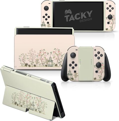 غلاف TACKY DESIGN الياباني Sakura متوافق مع غلاف Nintendo Switch، وجلد Cherry Blossom Switch، وملصق فينيل 3M، وغطاء ملتف كامل in Kuwait