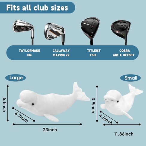 Funny Shark Golf Headcover, Animals Plush Golf Club Head Covers, Small Size Fits Hybird and Irons, Large Size Fits Standard 460cc Driver Head in Kuwait
