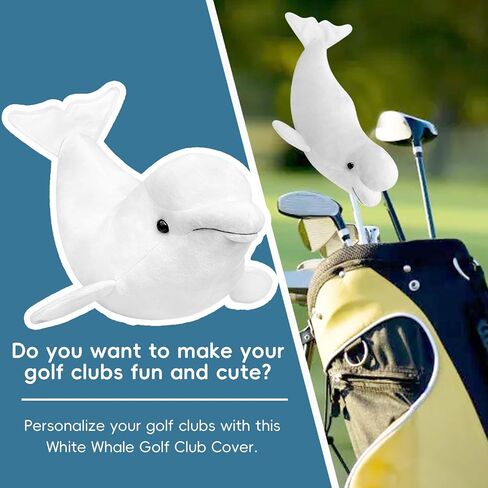 Funny Shark Golf Headcover, Animals Plush Golf Club Head Covers, Small Size Fits Hybird and Irons, Large Size Fits Standard 460cc Driver Head in Kuwait