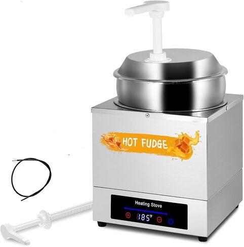 Digital Nacho Cheese Dispenser 7.4Qt Nacho Cheese Warmer with 2 Pumps&9 Stickers, Hot Fudge Dispenser Insulated Pump Dispenser for Cheese Hot Fudge Butter Caramel in Saudi Arabia