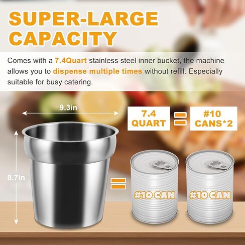 Digital Nacho Cheese Dispenser 7.4Qt Nacho Cheese Warmer with 2 Pumps&9 Stickers, Hot Fudge Dispenser Insulated Pump Dispenser for Cheese Hot Fudge Butter Caramel in Saudi Arabia