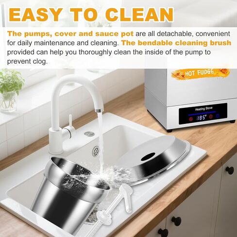 Digital Nacho Cheese Dispenser 7.4Qt Nacho Cheese Warmer with 2 Pumps&9 Stickers, Hot Fudge Dispenser Insulated Pump Dispenser for Cheese Hot Fudge Butter Caramel in Saudi Arabia