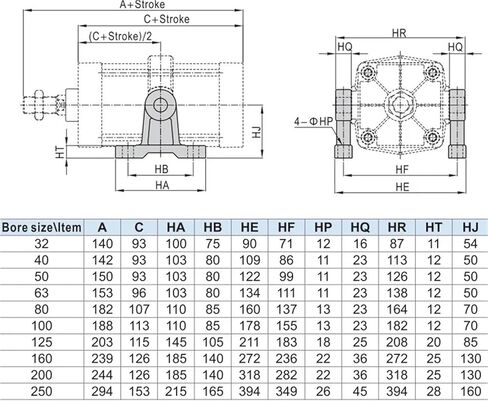 1PCS المكونات الهوائية الملحقات SC الأسطوانة القياسية TC-MITING DIATER 40/50/63/80/100/125/160/200 (SC160 (2PCS)) in Kuwait