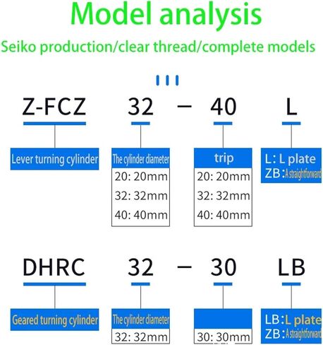 1pcs Pneumatic Side Pose Hinge Turning Cylinder Manipulator Accessories DHRC32-30/DHRC32-30ZB/DHRC32-30LB/FCZ20-20ZB/Z32-40L/Z40-45L(FCZ32-40L) in Kuwait