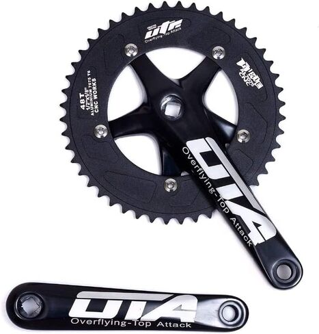 48T Single Speed Bicycle Crankset Chainwheel 170mm Crank Arms 130 BCD 5 Arm Crank Chainwheel Fixie Crankset for Single Speed Bike, Fixed Gear Bicycle, Track Road Bike in Saudi Arabia