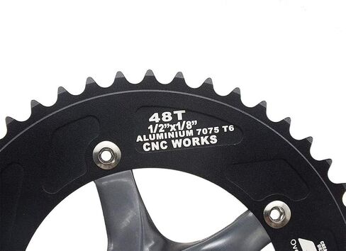 48T Single Speed Bicycle Crankset Chainwheel 170mm Crank Arms 130 BCD 5 Arm Crank Chainwheel Fixie Crankset for Single Speed Bike, Fixed Gear Bicycle, Track Road Bike in Saudi Arabia