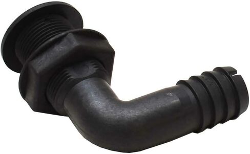 ‎‎Generic Whitecap Boat Thru Hull 3810B | 90 Degree 1 1/8 Inch Black Nylon in Saudi Arabia