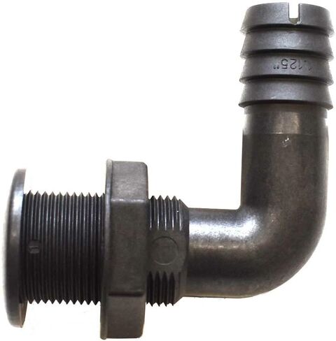 ‎‎Generic Whitecap Boat Thru Hull 3810B | 90 Degree 1 1/8 Inch Black Nylon in Saudi Arabia