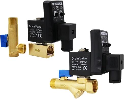 1pcs 1/2 Electronic Drain Valve Air Compressor Filter Dry Air Storage Tank Drain Cooler Dry Electromechanical Magnetic Valve 220v(One-Boday Type) in Kuwait