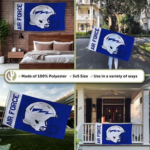 Desert Cactus United States Air Force Academy Flag - 3 × 5 أقدام فالكورنز ، نسيج متين داخلي/خارجي ، تصميم البوليستر بنسبة 100 ٪ (اسم فريق النمط 2) in Saudi Arabia