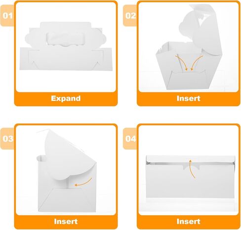 30 pcs 9x4x3.5 Inch Cookie Boxe White Bakery Boxes with Window, Loaf Cake Boxes for Roll Cakes, Desserts, Muffins, Donuts, Candies and Pastries(9 Inch) in Kuwait