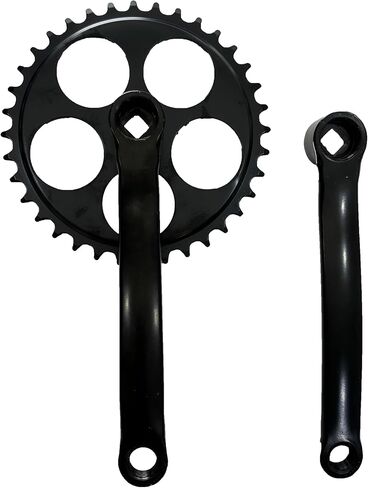 JZsports Single Speed Crankset 36T 170mm Crankarms for Mountain Road Bike Fixed Gear Bicycle Square Taper, Black Color in Kuwait