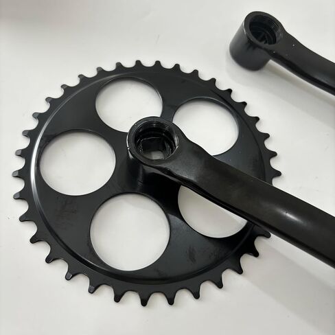 JZsports Single Speed Crankset 36T 170mm Crankarms for Mountain Road Bike Fixed Gear Bicycle Square Taper, Black Color in Kuwait