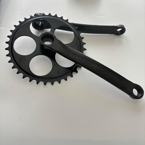 JZsports Single Speed Crankset 36T 170mm Crankarms for Mountain Road Bike Fixed Gear Bicycle Square Taper, Black Color in Kuwait