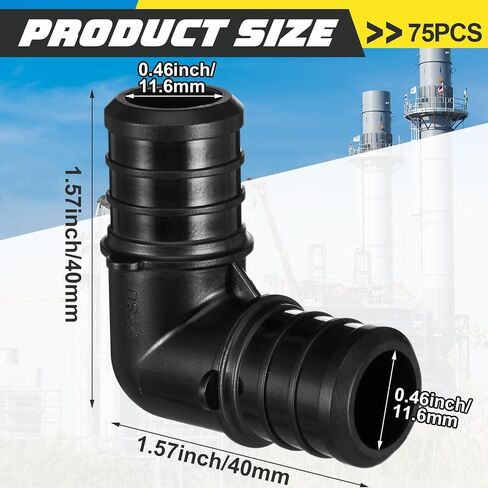 75 Pcs 3/4 Inch 90 Degree Elbow Pex Fittings Ppsu F2159 Poly Alloy Elbow Pex-a Expansion Fittings for Pipe Drinking Water, Water Heating and Radiant Heating Applications in Saudi Arabia