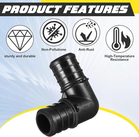 75 Pcs 3/4 Inch 90 Degree Elbow Pex Fittings Ppsu F2159 Poly Alloy Elbow Pex-a Expansion Fittings for Pipe Drinking Water, Water Heating and Radiant Heating Applications in Saudi Arabia