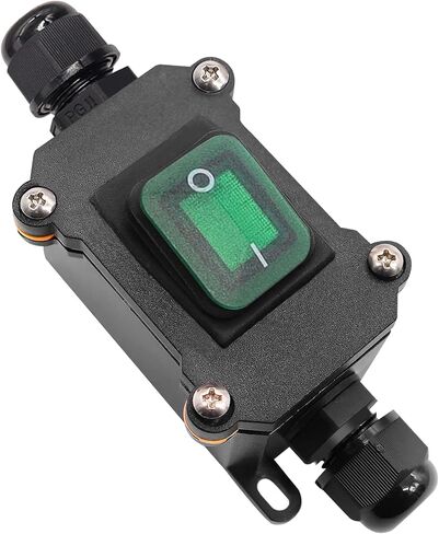 مفتاح سلك مضمّن ، مربع مفتاح الطاقة المقاوم للماء IP65 DC12-24V ، تشغيل/إيقاف تشغيل التبديل مع مفتاح الروك ، مفاتيح خارجية للفناء والحديقة (DC LS). in Kuwait