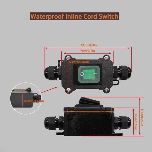 مفتاح سلك مضمّن ، مربع مفتاح الطاقة المقاوم للماء IP65 DC12-24V ، تشغيل/إيقاف تشغيل التبديل مع مفتاح الروك ، مفاتيح خارجية للفناء والحديقة (DC LS). in Kuwait