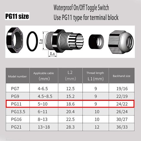 مفتاح سلك مضمّن ، مربع مفتاح الطاقة المقاوم للماء IP65 DC12-24V ، تشغيل/إيقاف تشغيل التبديل مع مفتاح الروك ، مفاتيح خارجية للفناء والحديقة (DC LS). in Kuwait