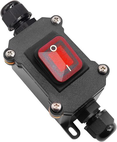 مفتاح سلك مضمّن ، مربع مفتاح الطاقة المقاوم للماء IP65 DC12-24V ، تشغيل/إيقاف تشغيل التبديل مع مفتاح الروك ، مفاتيح خارجية للفناء والحديقة (DC LS). in Kuwait