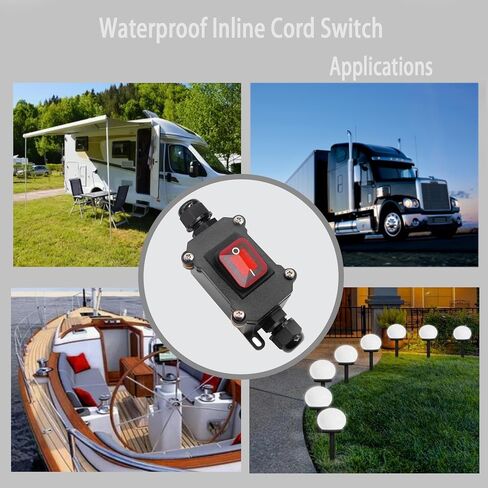 مفتاح سلك مضمّن ، مربع مفتاح الطاقة المقاوم للماء IP65 DC12-24V ، تشغيل/إيقاف تشغيل التبديل مع مفتاح الروك ، مفاتيح خارجية للفناء والحديقة (DC LS). in Kuwait