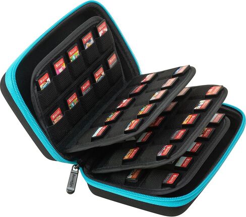 Butterfox Switch Game Card Case, 64 Slots, Storage Holder Hard Case for Nintendo Switch Game or PS Vita Or SD Memory Card (Blue Turquoise/Black) in Kuwait