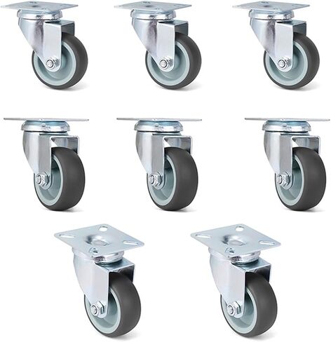 4 8 12 16pcs عجلات الأثاث المطاطي الناعم 2 بوصة العجلات العجلات الشاقة (8pcs) in Saudi Arabia