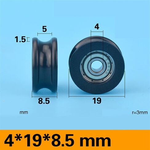 4mm 624zz 624 0419 Pulley U Groove Groove تحمل عجلة متداول صغيرة 4x19x8.5mm (5pcs) in Saudi Arabia