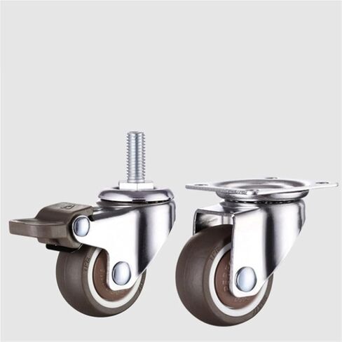 Furniture Casters Wheels Rubber Swivel Castor Trolley Rubber Caster with Brake 1Pcs(F,1.5 inch) in Saudi Arabia