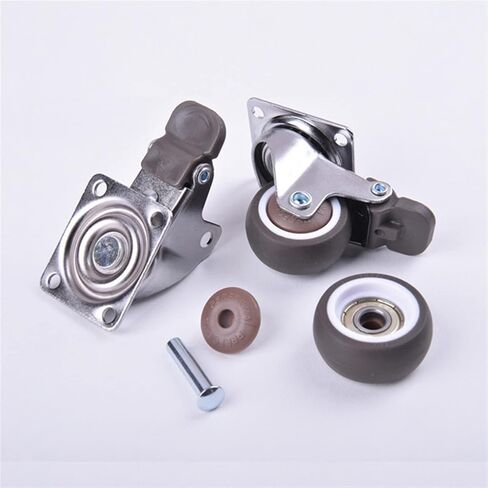 Furniture Casters Wheels Rubber Swivel Castor Trolley Rubber Caster with Brake 1Pcs(F,1.5 inch) in Saudi Arabia